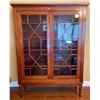 Image 1 : Antique Solid Mahogany Hand Crafted China Cabinet 4 Shelf 2 Door Hutch, With Key 51Lx15.5Dx72H