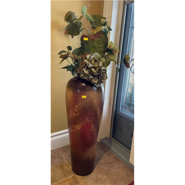 Pottery Vase With Material Made Artificial Flowers 39H