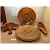 Image 1 : Vintage Wooden Handmade Serving Dishes & Lazy Susan