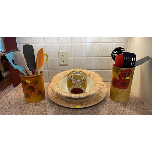 Assorted Collection Of Kitchenware - Decorative Serving Dishes, Canisters & More