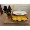 Image 1 : Assorted Collection Of Kitchenware - WUSTHOF Knife Block Set, Cutting Board, Serving Tray & More