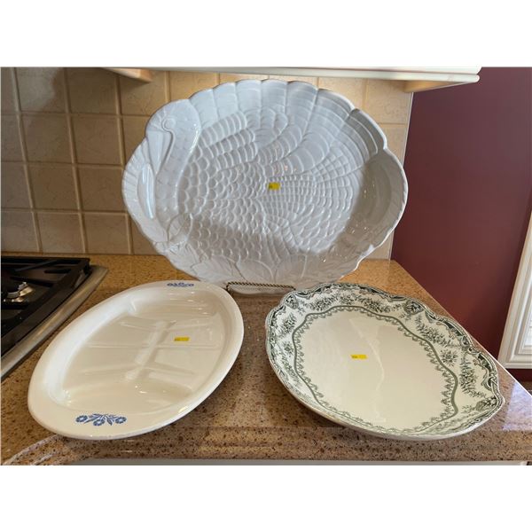 DELTIS Made In Portugal Turkey Serving Platter 21Lx16Hx3D Corning Ware & King Edward Serving Platter
