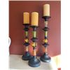 Image 1 : Set Of 3 Decorative Candle Holders With Brand New Candles 27H