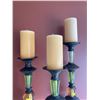 Image 3 : Set Of 3 Decorative Candle Holders With Brand New Candles 27H