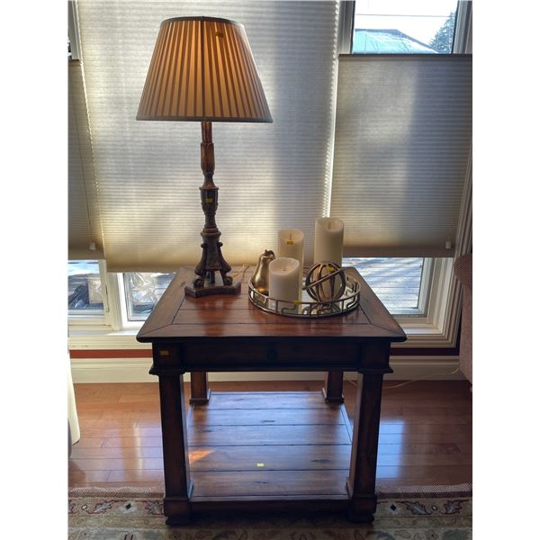 McElheran's Furniture + Design Crafted Table With Table Decor, & Decorative Lamp