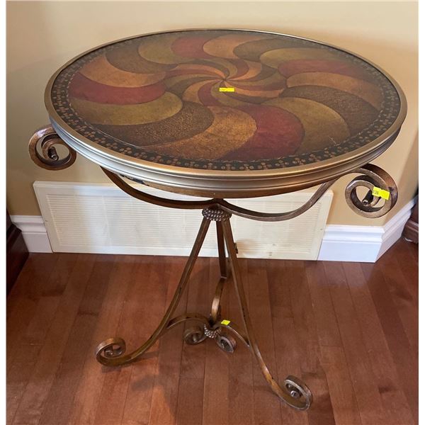 McElheran's Furniture + Design Wrought Iron Gold Decorative Table 20.5Lx20.5Dx27H