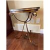 Image 2 : McElheran's Furniture + Design Wrought Iron Gold Decorative Table 20.5Lx20.5Dx27H