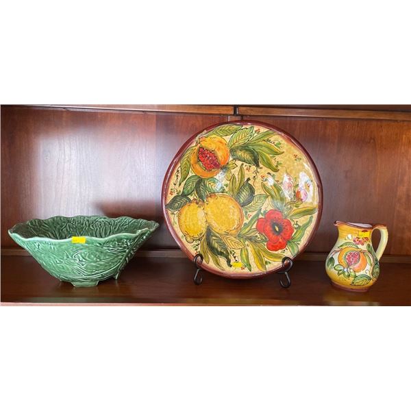 Assorted Home Decor - Made In Italy Pitcher, Serving Platter & More
