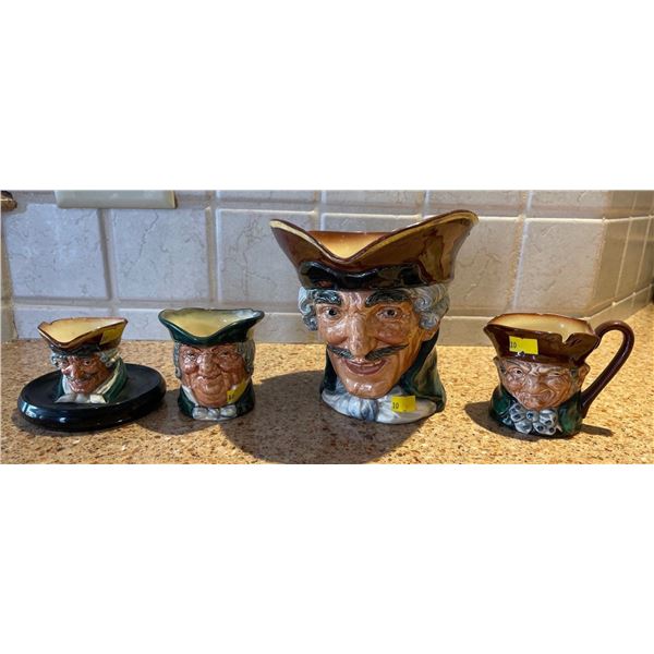 Royal Doulton Dick Turpin Toby Jugs Assorted Collection Of Vintage 1940's