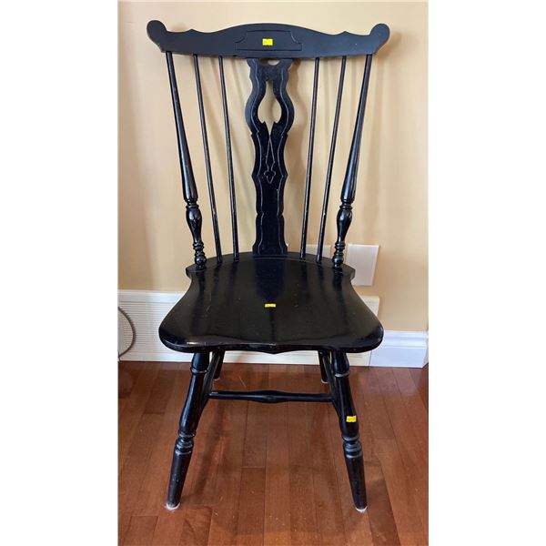 Antique Solid Wood Hand Crafted Black Chair 17Lx17Dx38H