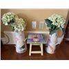 Image 1 : Assorted Collection Of Home Decor - Stool, Artificial Hydrangeas 24H & 22H & More