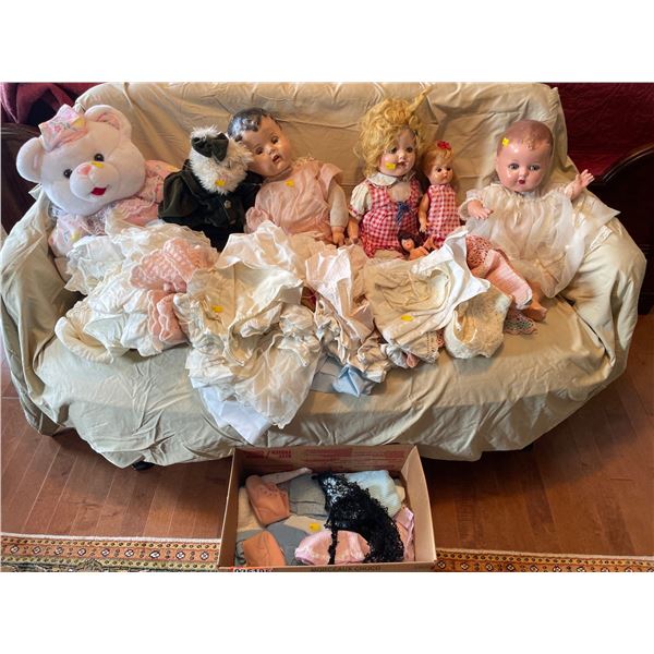Assorted Collection Of Vintage Dolls & Doll Clothes & More