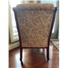 Image 3 : Antique Oak Arm Chair With Upholstered Fabric On Castor Wheels 25Lx32Dx35H