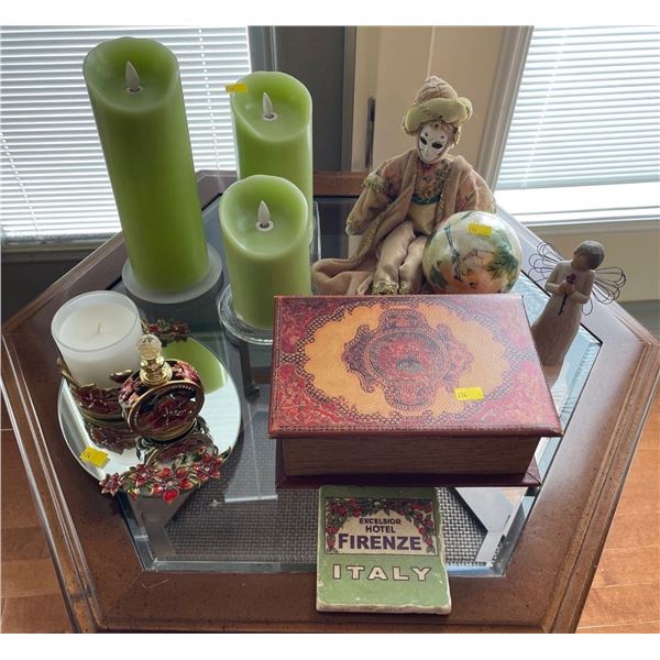 Assorted Collection Of Home Decor - Candles, Decorative Box & More