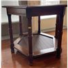 Image 2 : McElheran's Furniture + Design Mahogany Glass Top 2 Tier Side Table 28Lx24Dx21H