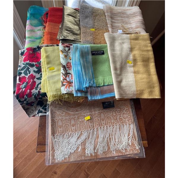 Assorted Collection Of Ladies Scarves, Pashmina, Cashmere, & More