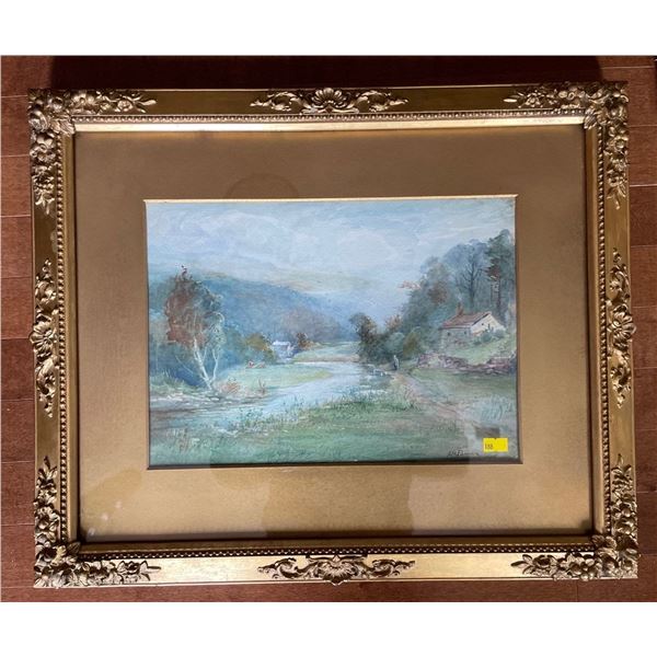 Artist A.M. Penney Antique Art, Made In May 1910, In Beautiful Decorative Frame, 25.5Lx17.5H