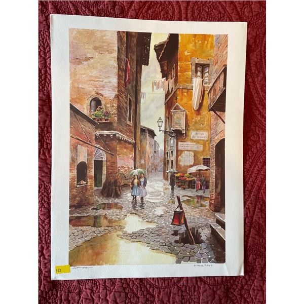 Water Colour Art Work Siena 2006 12Lx16H