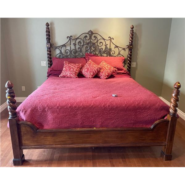McElheran's Furniture + Design Barley Twist King Sized Bed Frame With Box Spring & Simmons Mattress