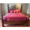 Image 1 : McElheran's Furniture + Design Barley Twist King Sized Bed Frame With Box Spring & Simmons Mattress