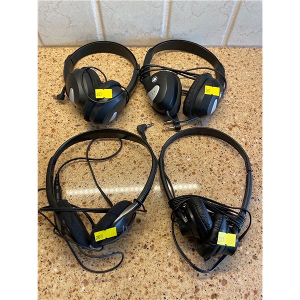 Assorted Collection Of Head Sets - 4 In Total, JVC, Air Canada & West Jet