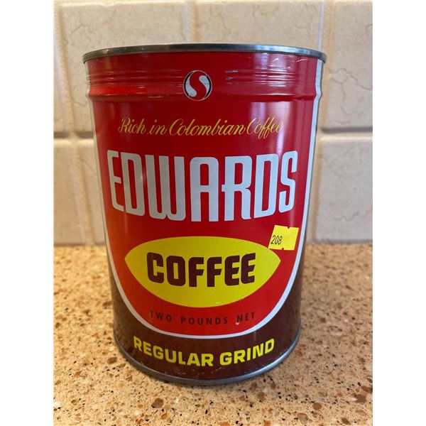 Vintage Unsealed EDWARDS Columbian Coffee Tin 2lbs