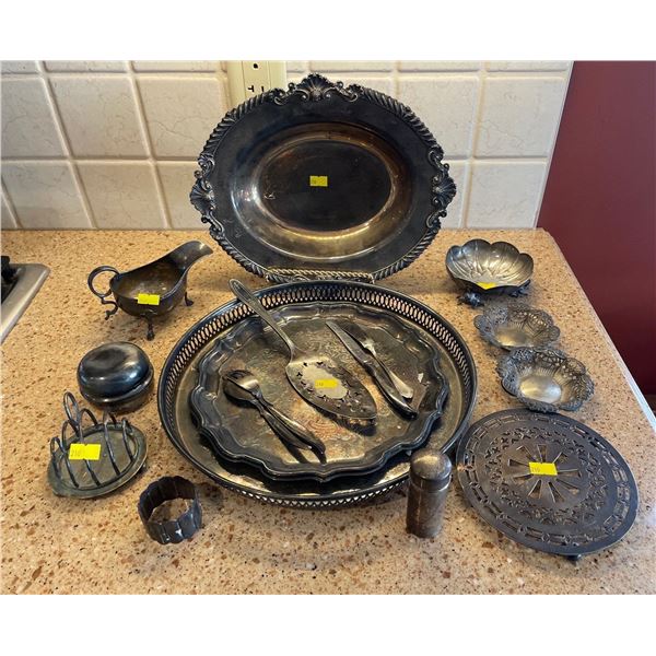 Assorted Collection Of Silver Plated And Pewter Home Items