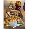 Image 1 : Assorted Collection Of Vintage Fans, Frame, Seashells & More