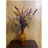 Image 1 : Artificial Flowers in Blown Glass Vintage Vase 29H