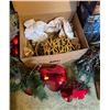 Image 3 : Assorted Collection of Christmas Decor, Garland Bells, Statues Artificial Pine and More