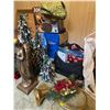 Image 5 : Assorted Collection of Christmas Decor, Garland Bells, Statues Artificial Pine and More