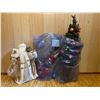 Image 1 : Assorted Collection of Christmas Decor, Xmas Tree in Container Pot, Santa Clause and More
