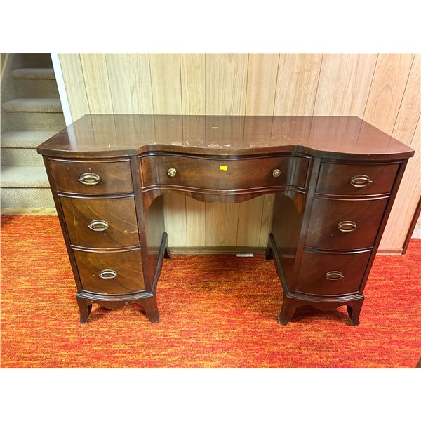 Antique Mahogany Wood Desk 46Wx31Hx19D