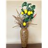 Image 1 : Artificial Flowers In Decorative Glass Vase - Lemon Theme 33H
