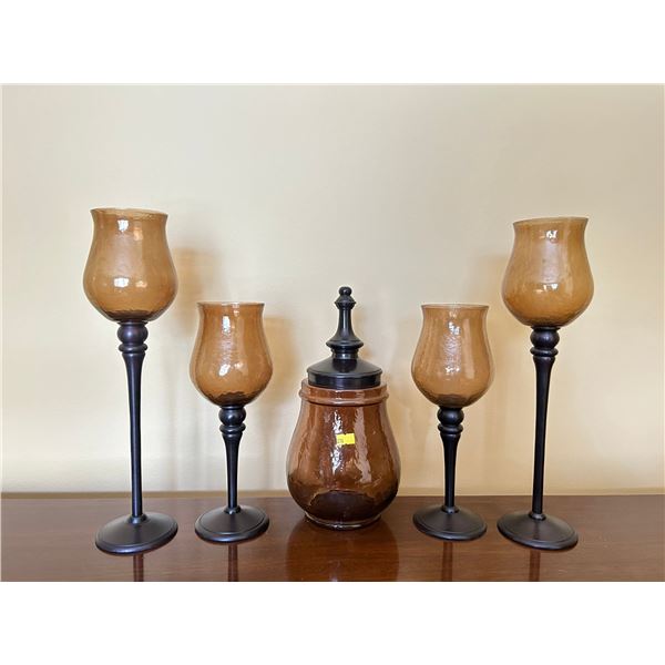 Artisan Bronze Decorative Glasses 15H