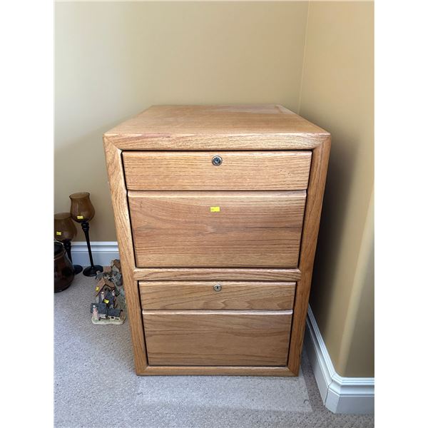 Solid Wood Filing Cabinet With Keys 30Hx20Wx24D