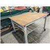 Image 1 : 5'X4'X37"H ON WHEELS HEAVY DUTY METAL WORKTABLE