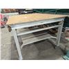 Image 4 : 5'X4'X37"H ON WHEELS HEAVY DUTY METAL WORKTABLE