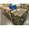 Image 2 : MAGNUM 12" MANUAL SHEAR ON ROLLING CART ATTACHED TO 4X8' WOOD WORK TABLE.