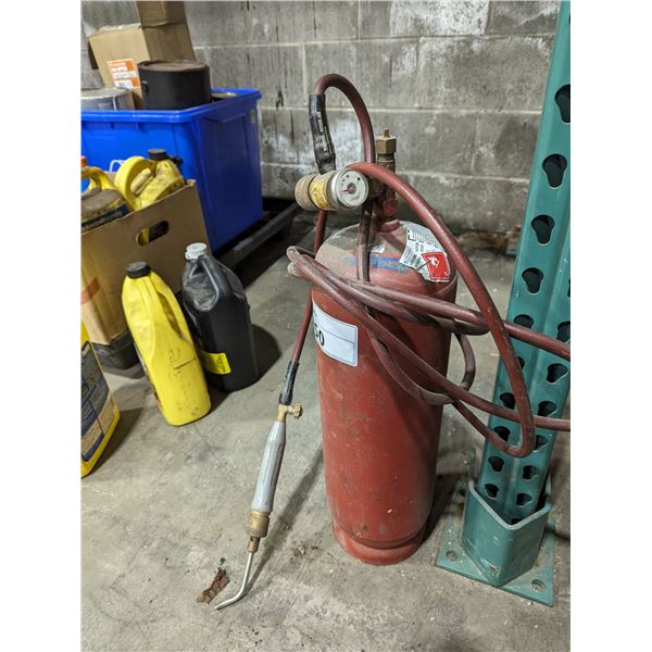 TURBOTORCH ACETYLENE TORCH WITH EMPTY TANK. NO IDEA WHEN LAST CERTIFIED