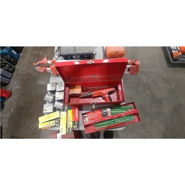 HILTI DX350 POWDER-ACTUATED NAIL GUN COMES WITH LARGE SELECTION OF SHOT AND NAILS