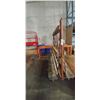Image 2 : METAL FRAME PANEL/GLASS CART ON WHEELS. 78"X34"X77"H