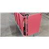 Image 2 : RED METAL WHEELED BENCH CART. 51"X26" NO CONTENTS