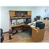Image 1 : 6'X6' CORNER DESK WITH HUTCH. NO CONTENTS.
