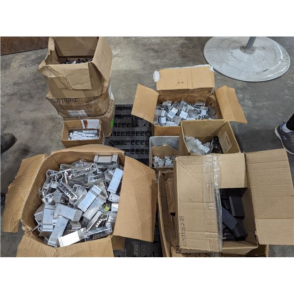 PALLET LOT OF KAWNEER CLEAR WALL TOGGLES, SPIGOTS, SETTING BLOCKS, ETC