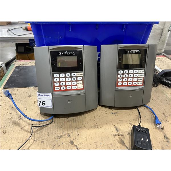 2 X INFOR ELECTRONIC TIME CLOCKS