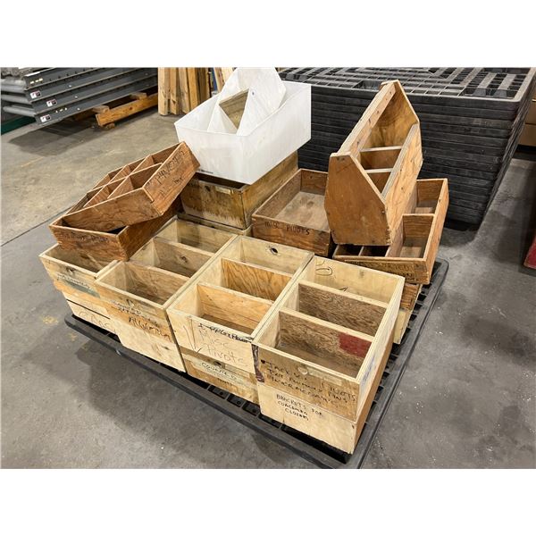 PALLET LOT OF ASST WOODEN BOXES