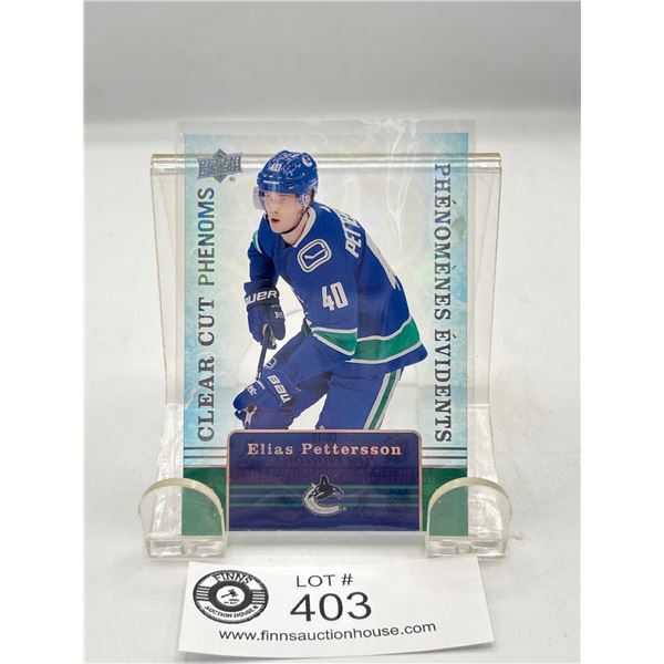 2019-20 Upper Deck Tim Hortons Clear Cut Phenoms Elias Pettersson Card #CC-10