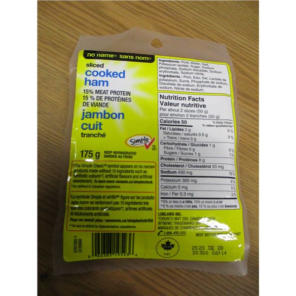SHELF PULLS (AS IS):  SLICED COOKED HAM (175G)