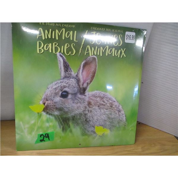 NEW:  16 MONTH ANIMAL BABY COLLECTION (12" X 12")